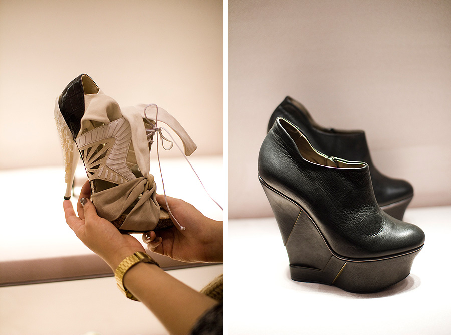Left: Nicholas Kirkwood for Rodarte, Right: YSL Left: Nicholas Kirkwood for Rodarte, Right: YSL